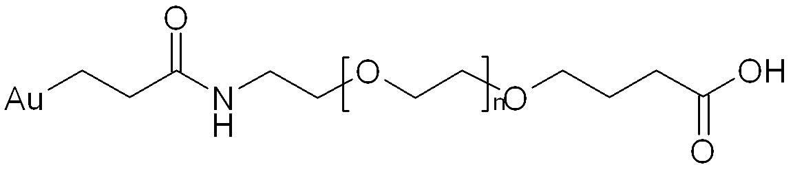 Carboxyl PEG functionalized gold nanoparticle with MW = n units